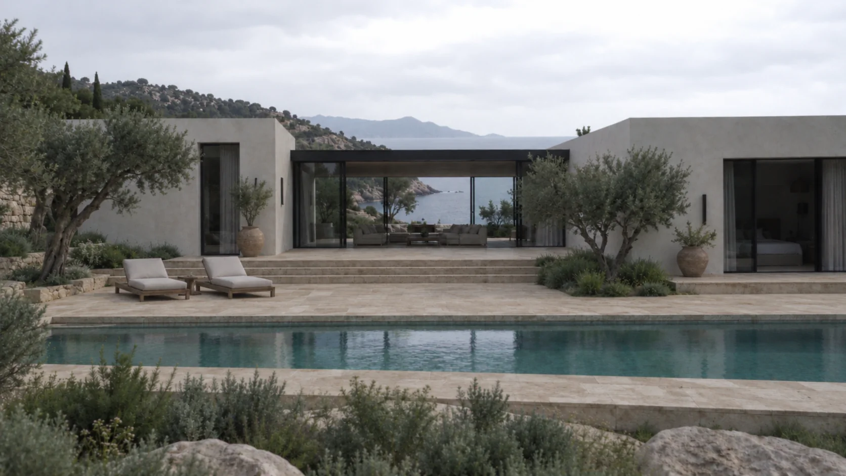 Simulated low-quality version of the fictional villa image
